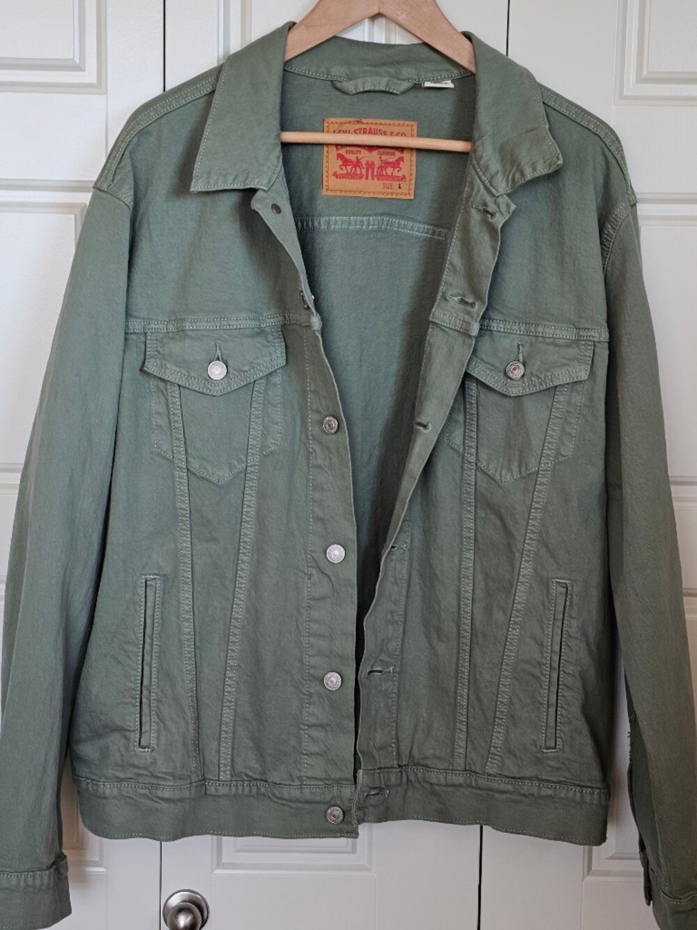 Levi's The Trucker Jacket Sage Olive Green Men's L 72334-0560